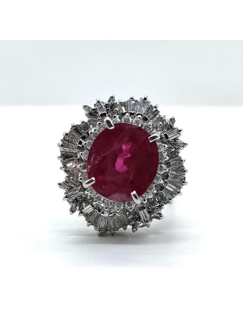 Jewelry Ring Ruby 6.13ct Platinum 3151037